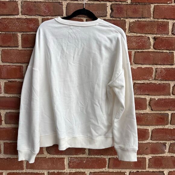 Cupcakes & Cashmere Santa Baby Holiday Fleece Sweatshirt Off White Women’s Large - Picture 4 of 5